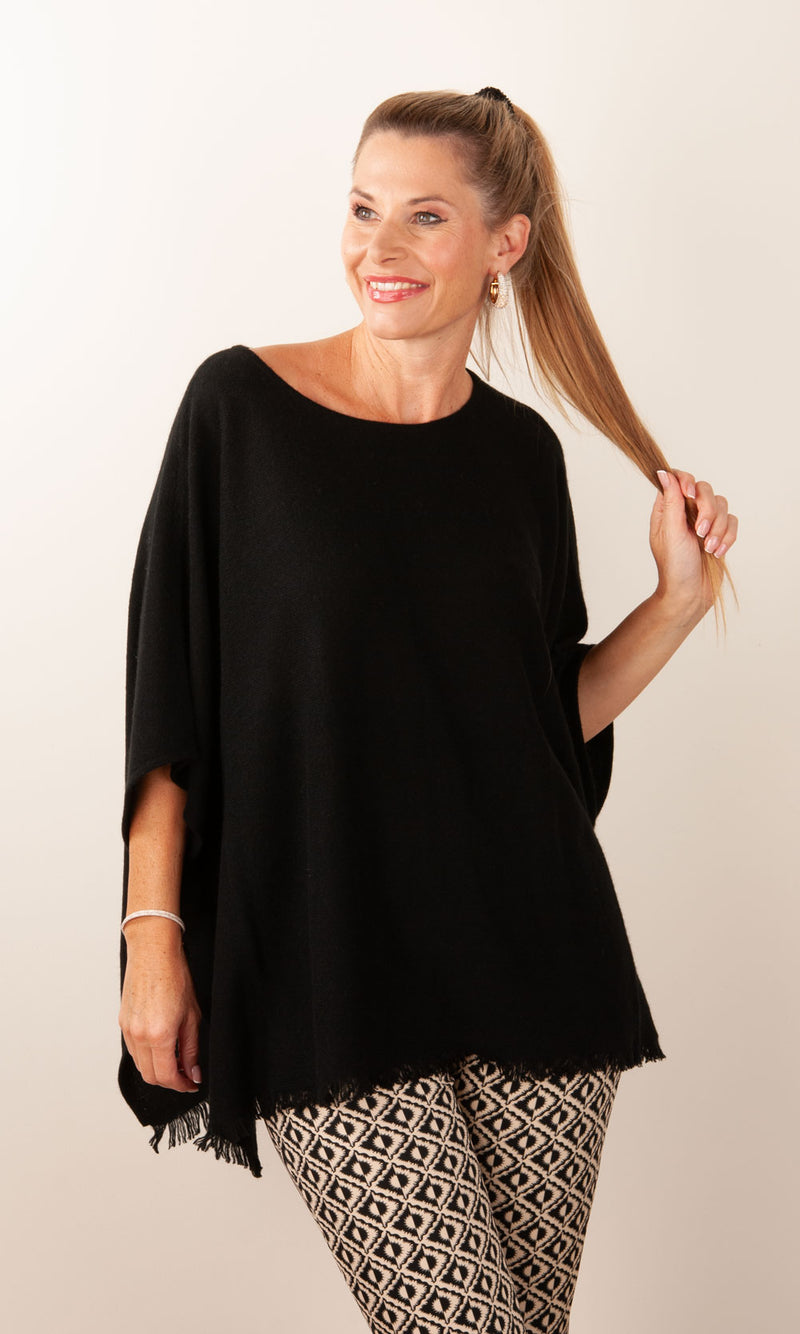 fleur Kaschmir Pullover Schwarz