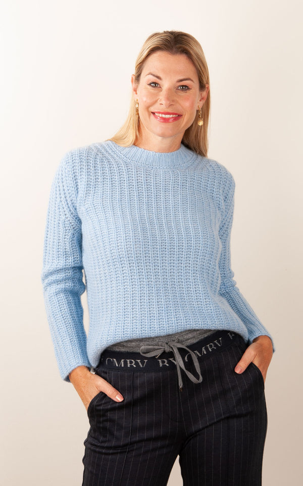 Kaschmir Pullover Melange Blau