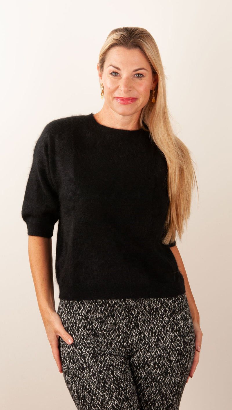 fleur Kaschmir Pullover Schwarz