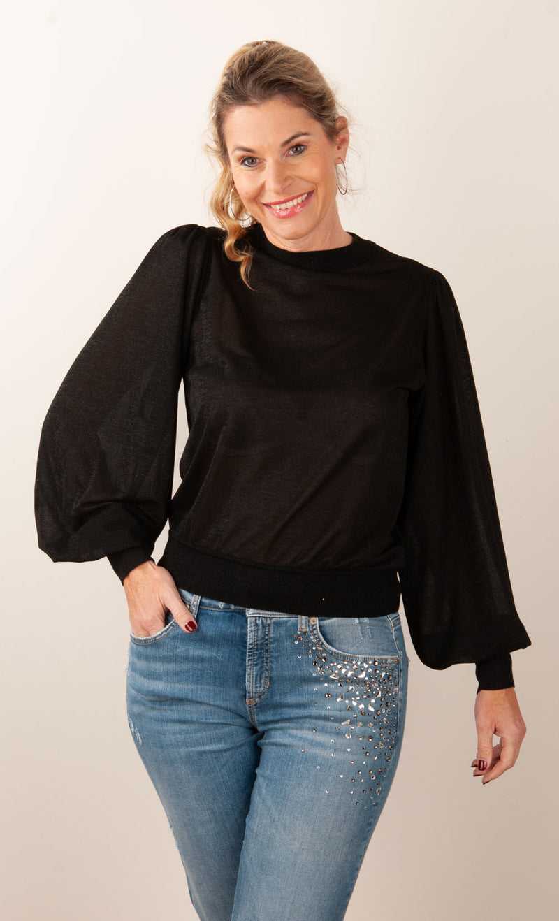 Feiner Pullover „Lurex“ Schwarz