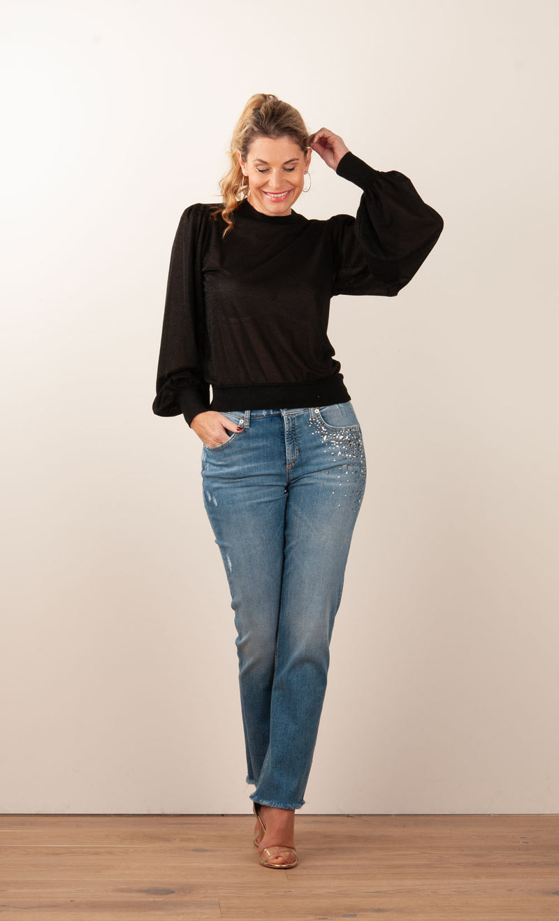 Feiner Pullover „Lurex“ Schwarz