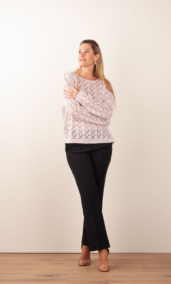 Pullover „Lochmuster“ Rosa