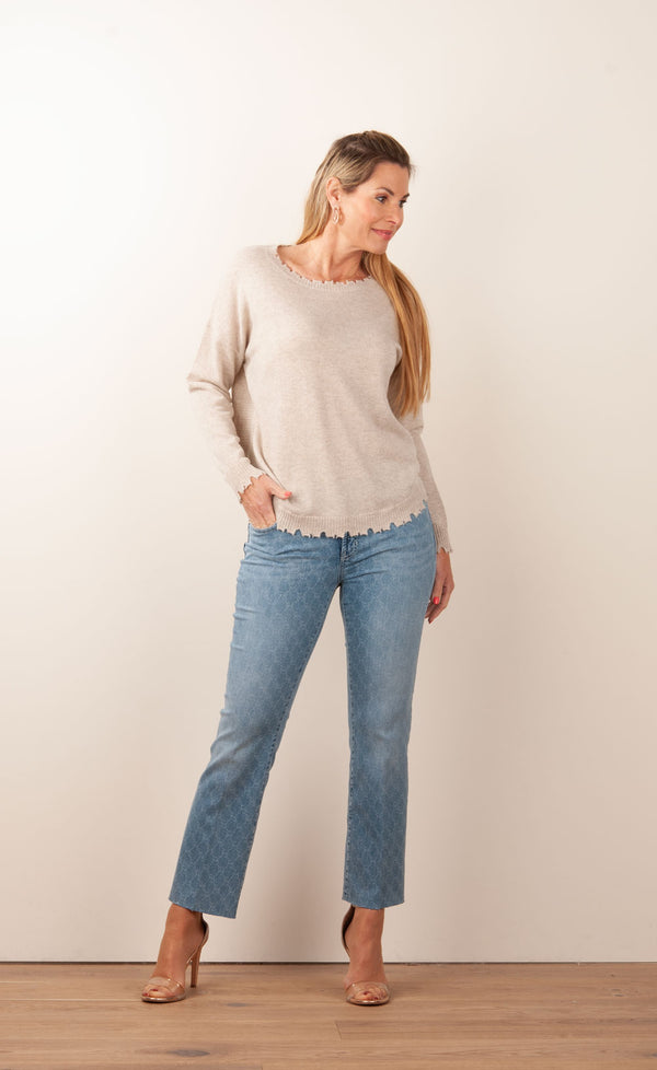 Kaschmir Pullover Melange Beige