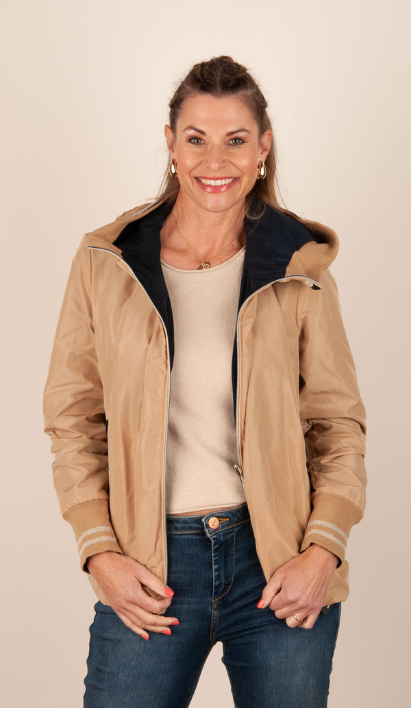 Wende-Jacke Beige | Blau