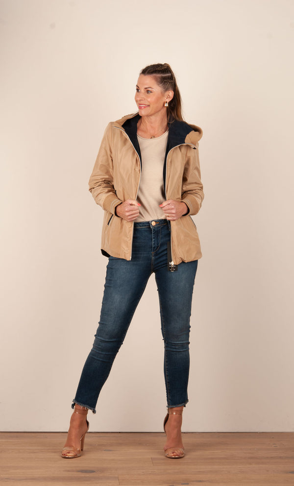 Wende-Jacke Beige | Blau